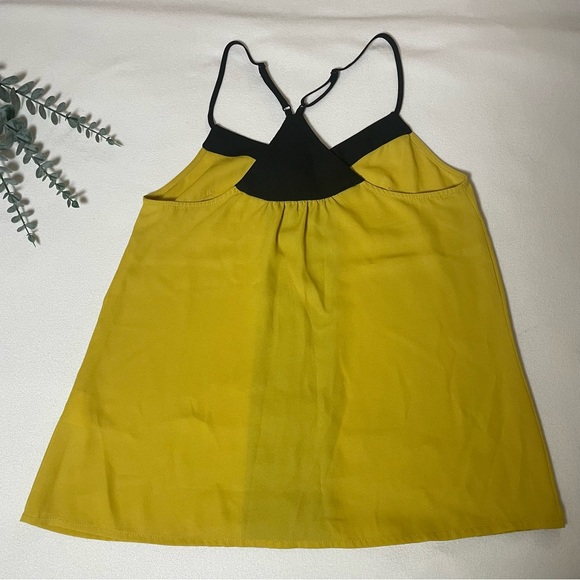 Socialite Yellow Black Cold Shoulder Camisole Strappy Top XS Women - Picture 8 of 8